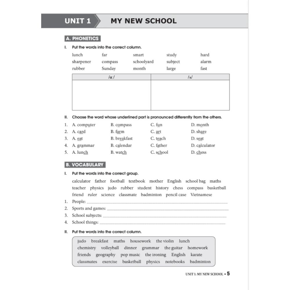 Sách Bài tập Thực hành tiếng Anh 6 (Có đáp án) - Dùng kèm SGK TA 6 GLOBAL SUCCESS