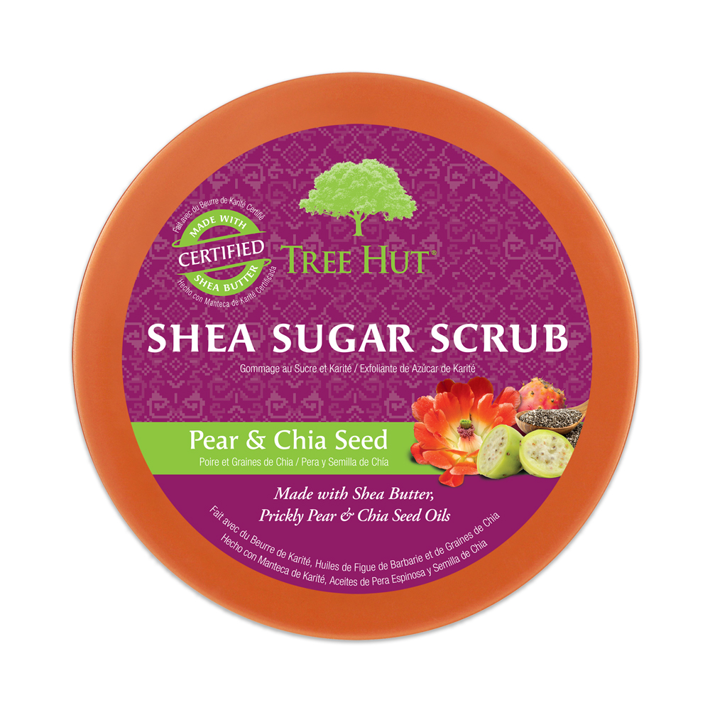 Tẩy tế bào chết cơ thể Tree Hut Shea Sugar Scrub Pear &amp; Chia Seed