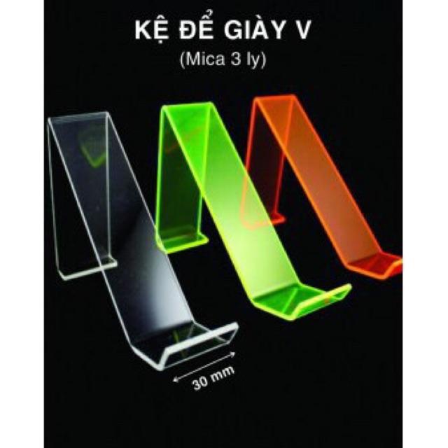 Kệ Mica trưng bày giày dép combo 10 cái