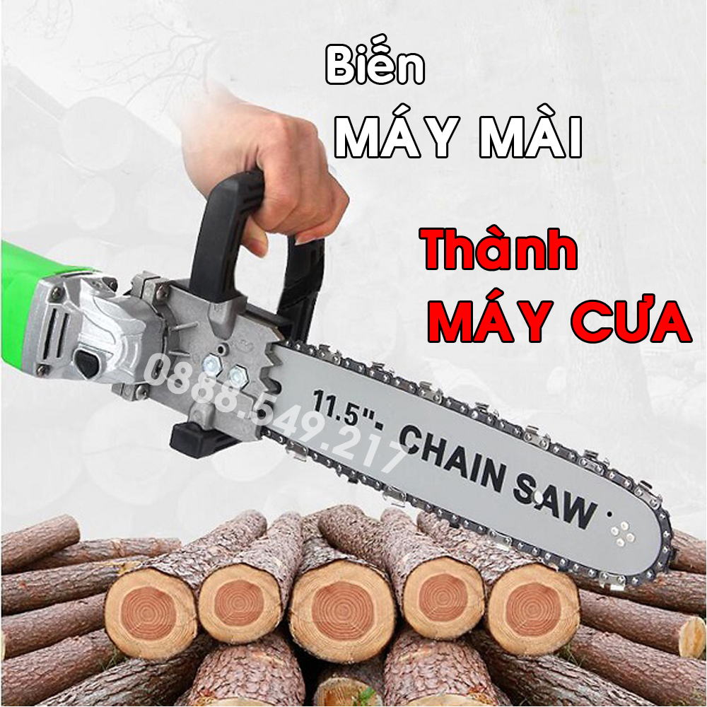 Bộ Chuyển Đổi Cưa Xích Gắn Máy Mài Máy Cắt Cầm Tay Hàng Loại Tốt Có Bình Tra Nhớt Tự Động