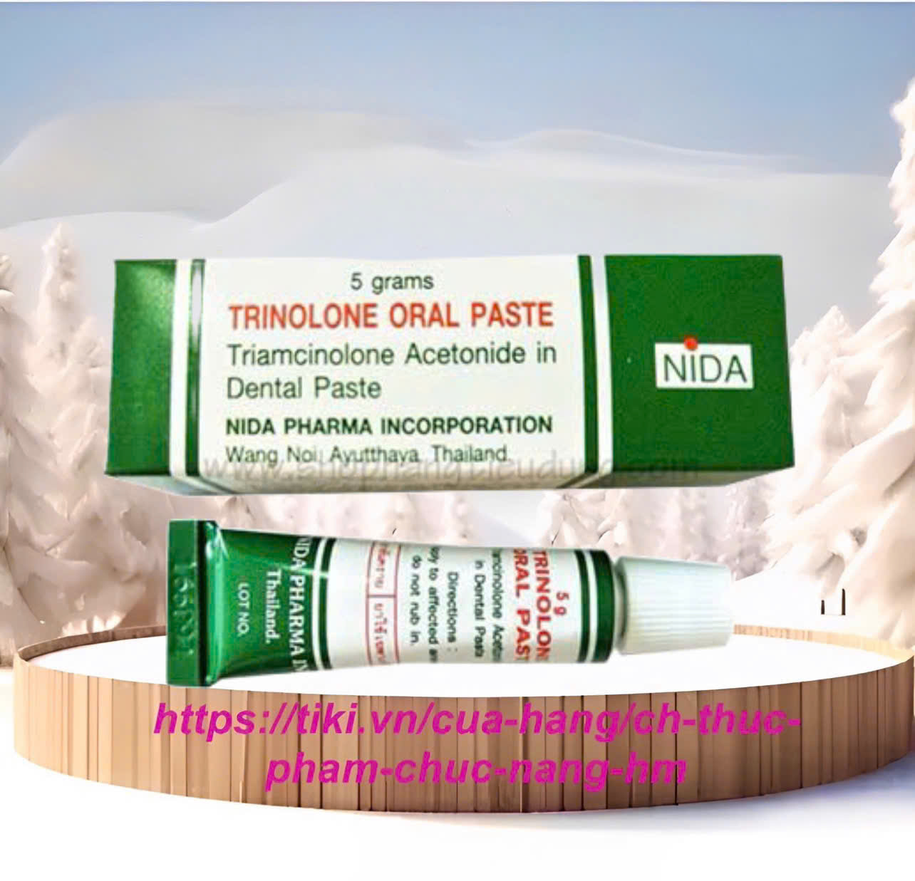 Cream bôi Trinolone Oral Paste, Thái Lan, dùng khi bị nhiệt miệng, giúp làm lành vết thương