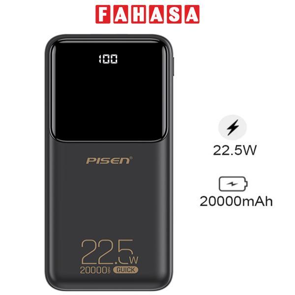 Sạc Dự Phòng Pisen Quick Semi - Mirror 22.5W 20000mAh - Màu Đen