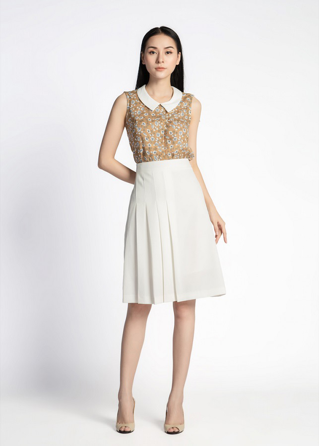 Chân Váy Nữ A Xếp Li Lệch De Leah