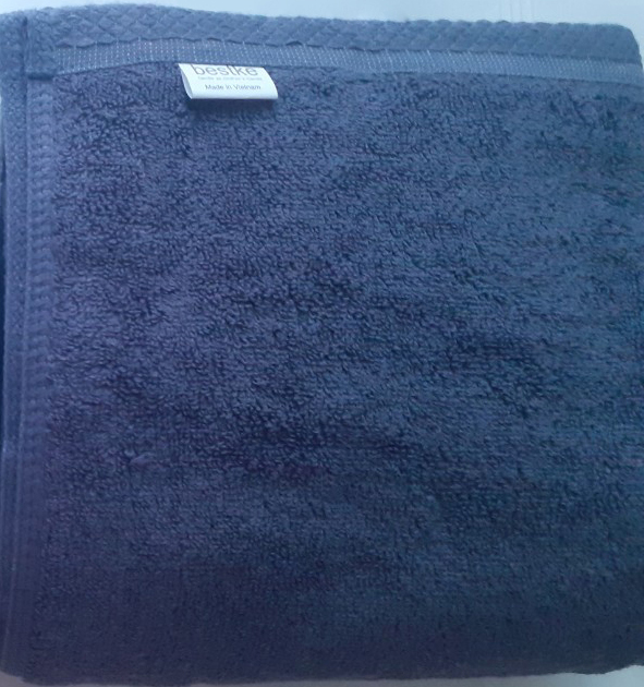 Bộ 3 Khăn tắm, khăn gội, khăn mặt Bestke Cao Cấp 100% Cotton Xuất Khẩu Hàn Quốc, Dark blue color