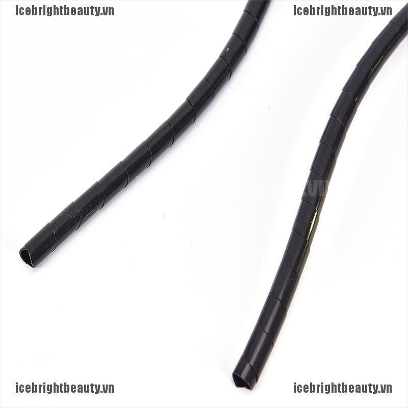 ICE 6mm Outside Dia 17M PE Polyethylene Spiral Cable Wire Wrap Tube Black