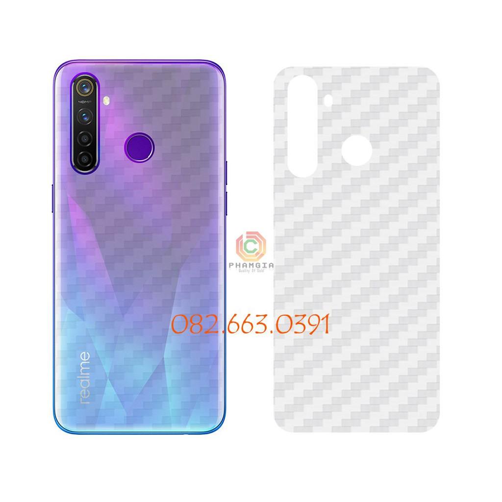 Dán mặt lưng skin carbon dành cho Realme - vân nổi 3D trong