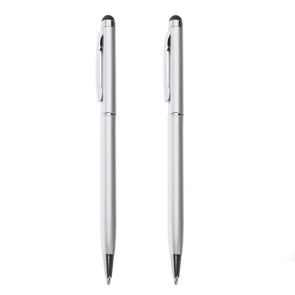 2 Pieces Capacitive Pen Touch Screen Stylus Pencil For Phone Tablet Silver