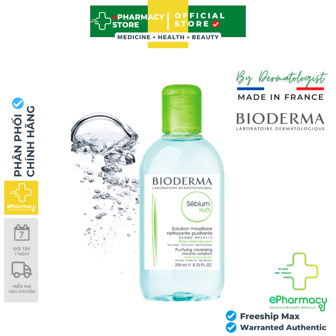 Nước tẩy trang dành cho da dầu, da mụn BIODERMA Sébium H2O 250ml