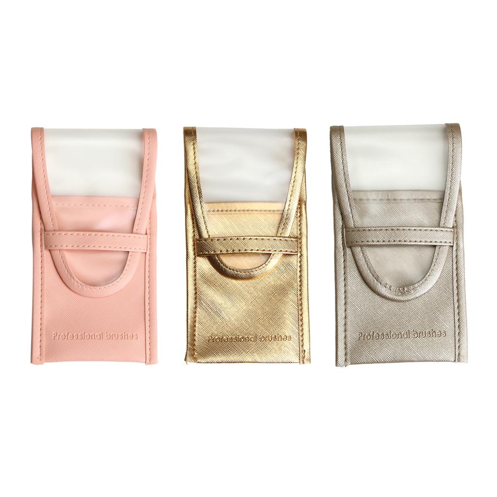 Matte PU Leather Makeup Brushes Organizer Bag Portable Eyeliner Pen Holder