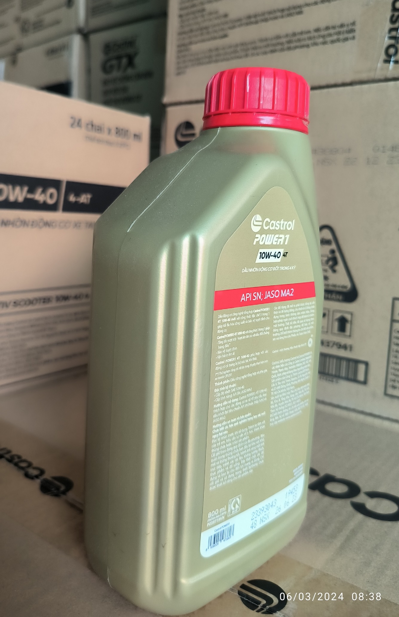 Dầu nhớt xe số Castrol Power 1 4T 10W-40, 800ml