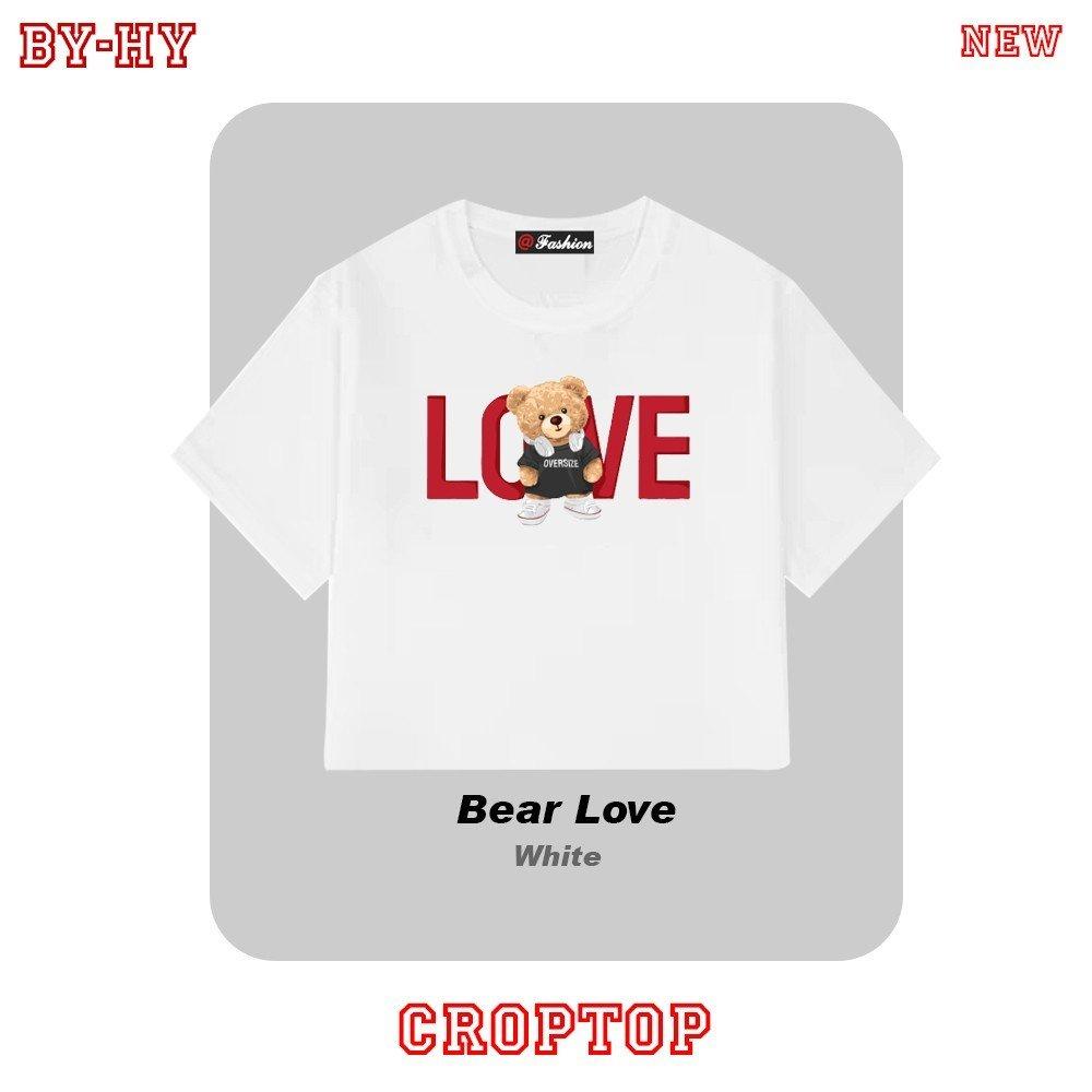 Croptop freesize hình gấu Teddy LOVE
