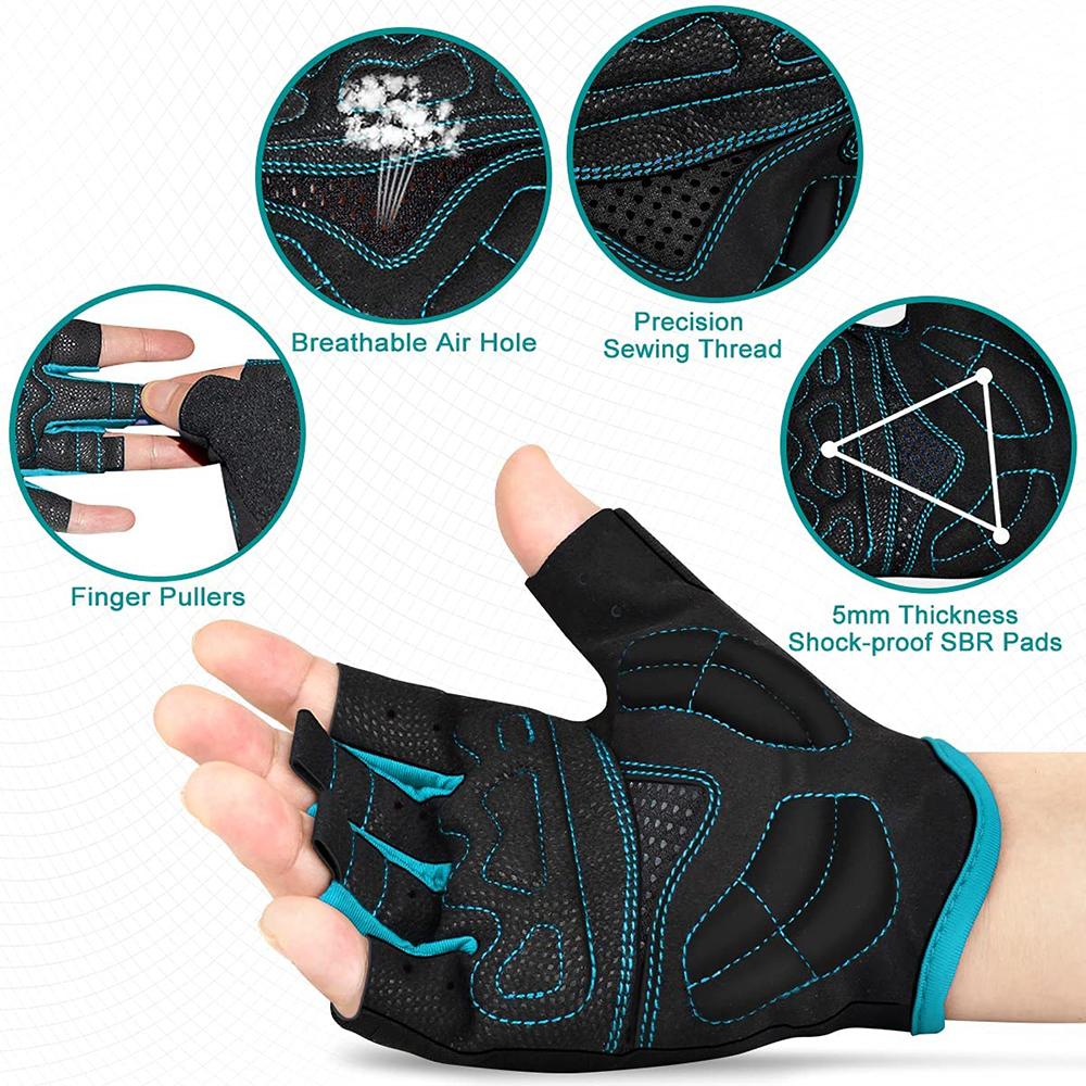 MOREOK Găng Tay Xe Đạp Mùa Hè Miếng Đệm 5MM Găng Tay Xe Đạp Chống Rung MTB Găng Tay Thoáng Khí Đi Xe Đạp Găng Tay Thể Thao Đi Xe Đạp Ngoài Trời Color: MK123green Size: S