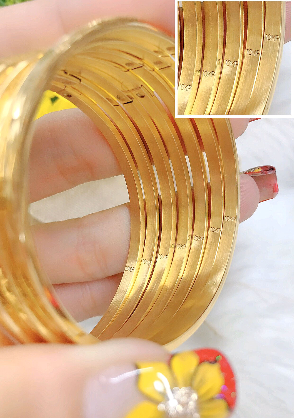 Bộ Vòng Xi Men Mạ Vàng 18k Chiếc Khóa Vàng Thật Mẫu 175.15.01