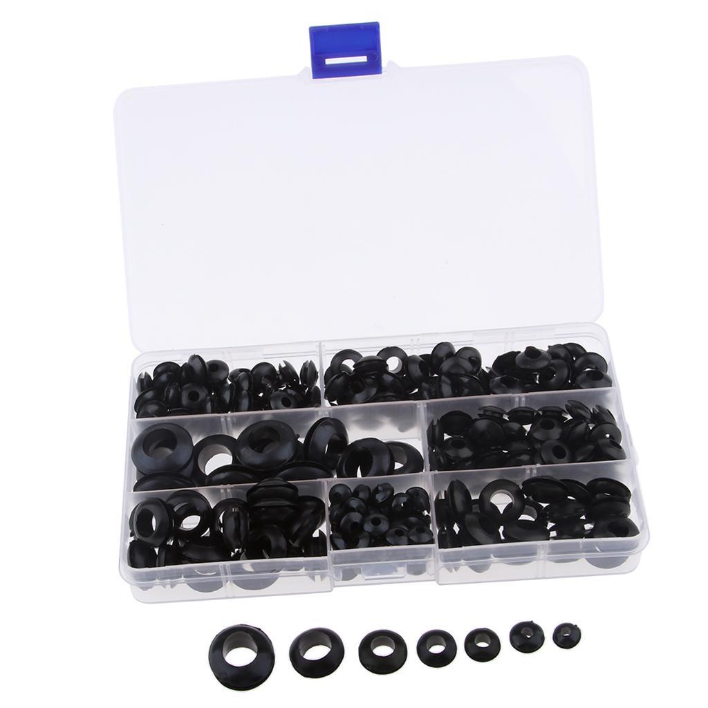 260Pcs Rubber Grommet Assortment Electrical Gasket for Plug and Cable Kit