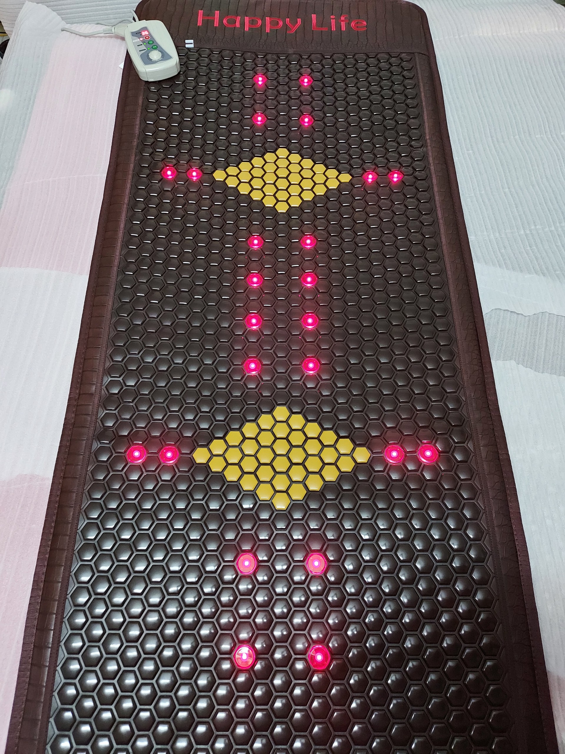 Thảm đá nóng Laser Hàn Quốc HAPPY LIFE 80x190cm giảm đau lưng xương khớp toàn thân và đau thoát vị đĩa đệm