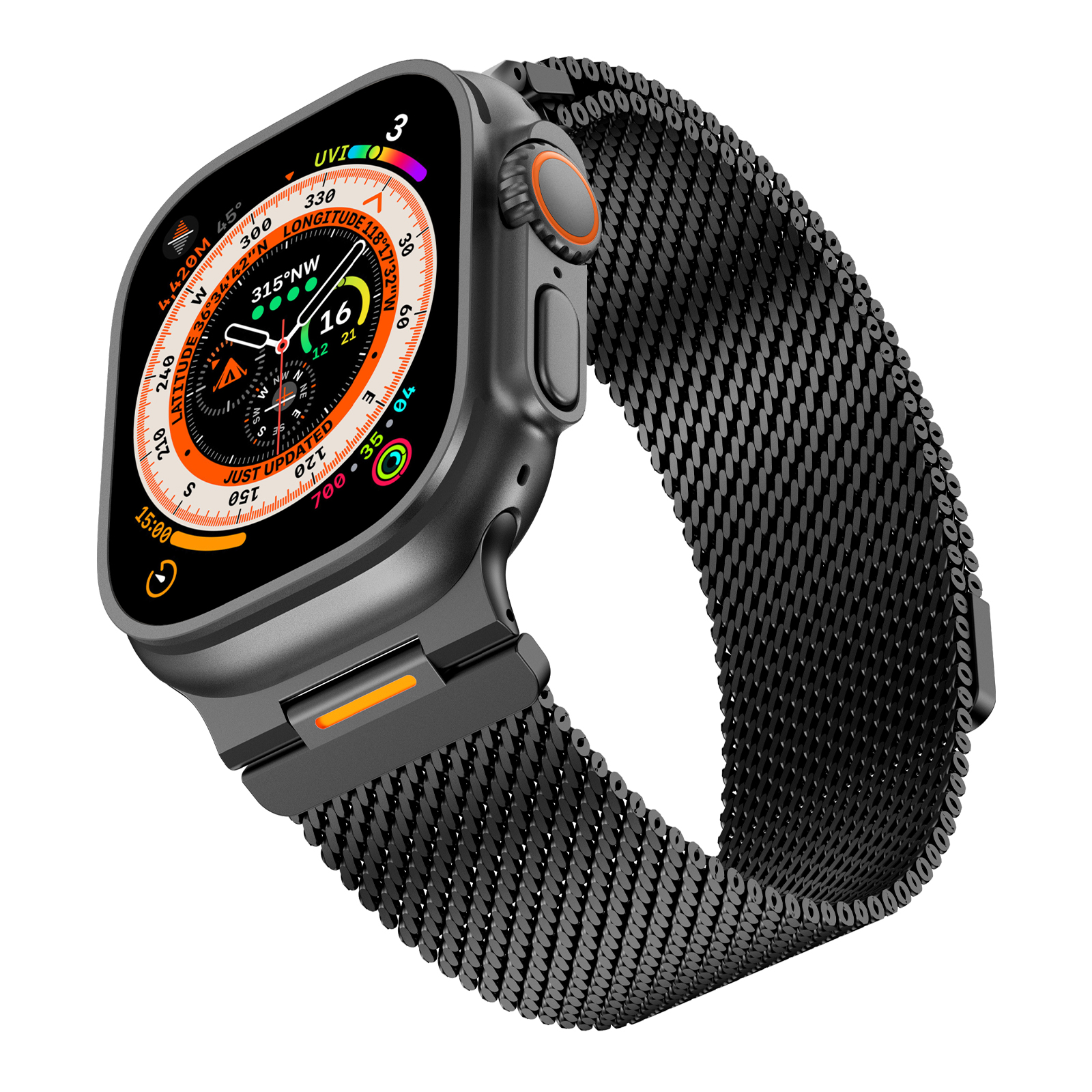 Dây Thép Milan Từ Tính Phantom cho Apple Watch Series 4/5/6/7/8/9/SE3/10/11 & Apple Watch Ultra 1/2/3 Size 44/45/46/49mm - Hàng Chính Hãng
