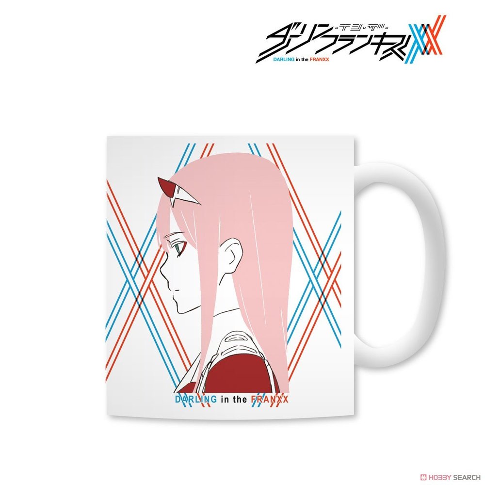 Cốc sứ trắng in hình DARLING IN THE FRANXX ZERO TWO anime chibi xinh xắn tiện lợi