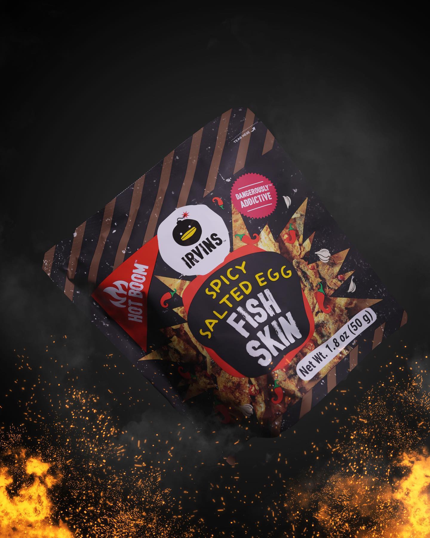 Da cá trứng muối cay 105g IRVINS - Small IRVINS Hotboom Salted Egg Fish Skin