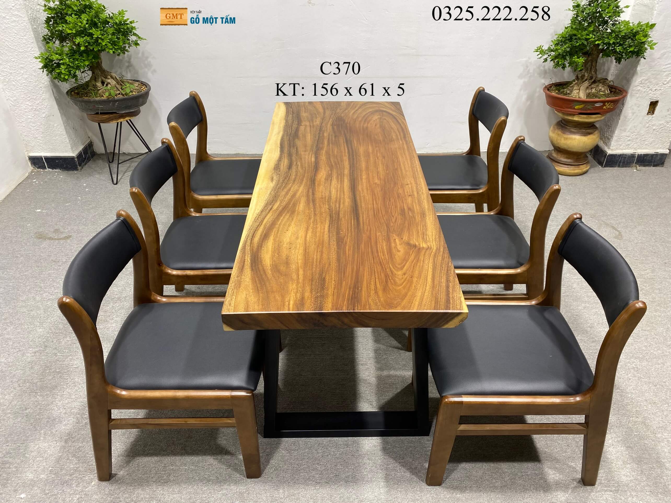 Bàn Làm Việc Gỗ Me Tây, Bàn Sân Vườn Gỗ Me Tây, Bàn Gỗ Me Tây Nguyên Tấm Dài 1,56m Rộng 61cm Dày 5cm