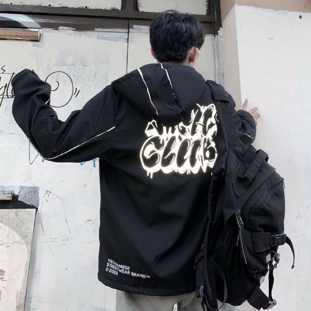 Áo khoác dù unisex form rộng 2020 Club nam nữ ulzzang WIND