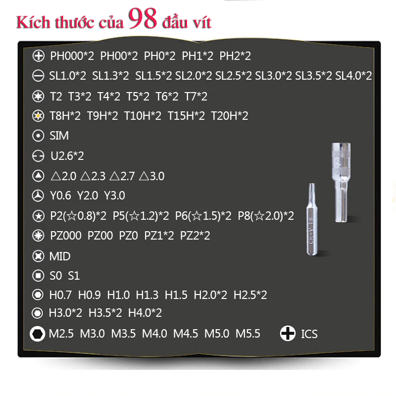 Tua Vít Mini Đa Năng gồm 110 Chi Tiết Giúp Sửa Chữa Tháo Lắp Điện Thoại, Máy Tính, Đồ Điện Tử Đa Năng Tiện Lợi Kavisota