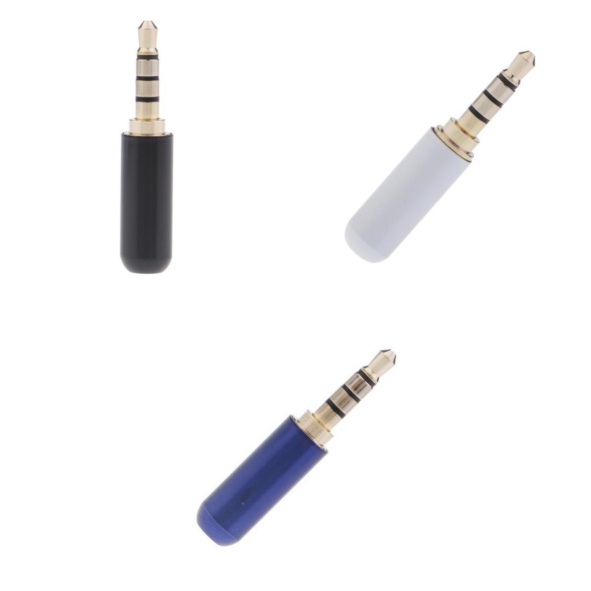 1/8" 3.5mm 4 Pole Stereo Male Headphone Jack Plug Metal Audio  3x