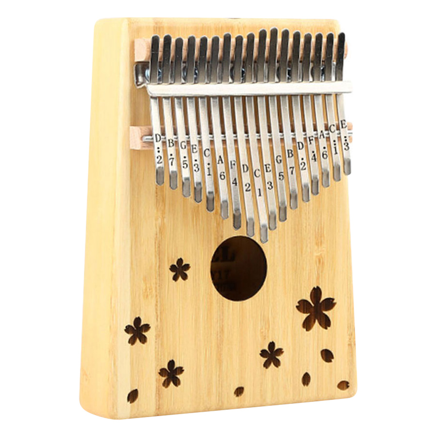 Đàn Kalimba 17 Phím Gỗ Trúc Yael Y17B-F Khắc Hoa Kèm Kèn Kazoo