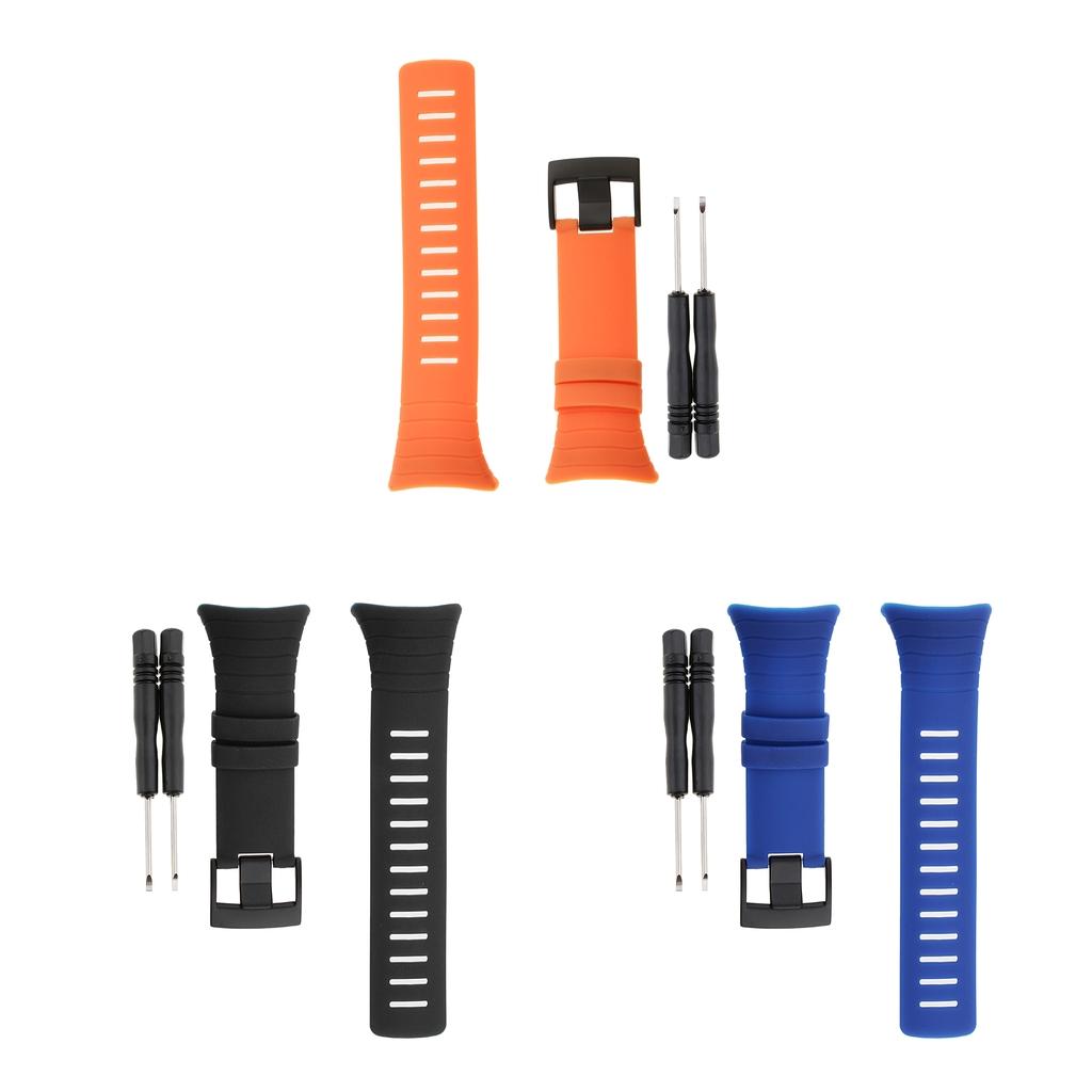 Premium Silicone Bracelet Strap Band with Screwdriver Tool For Suunto Core
