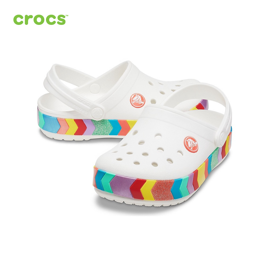 Giày lười trẻ em Crocs Crocband Clog Chevron Beaded - 207007-100