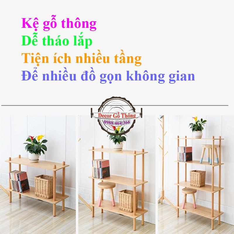 Kệ gỗ đẹp 30x60 cao 2 3 4 tầng để nhiều đồ cho gia đình