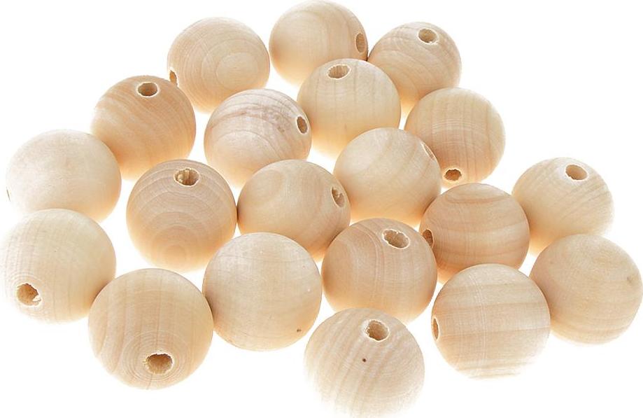 20 Pieces Round Wood Beads Loose Spacer Beads for Jewelry Crafting