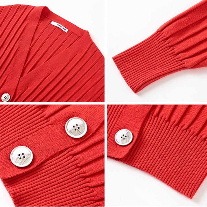 Áo Cardigan Dệt Kim Tay Dài Cổ Chữ V Dáng Rộng Phong Cách Hàn Quốc