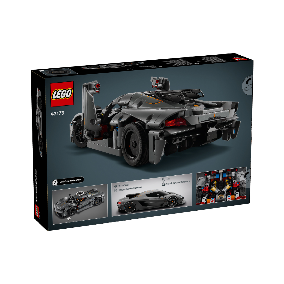 Đồ Chơi Lắp Ráp Xe Thể Thao Koenigsegg Jesko Absolut Màu Xám Lego Technic 42173 (801 Chi Tiết)