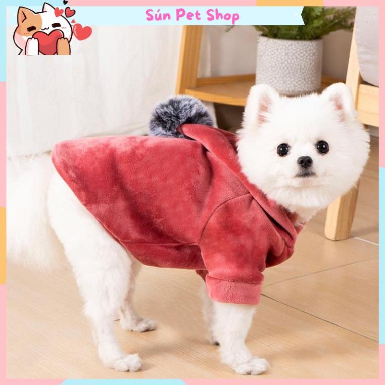 Áo Hoodie nhung cao cấp cho thú cưng - Áo cho chó mèo mùa đông