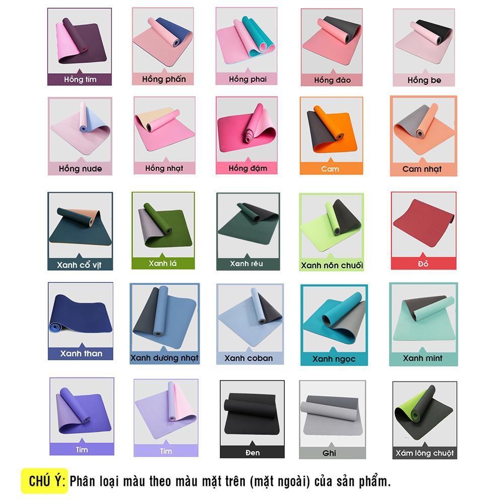 Thảm Tập Yoga Mat Gym Thể Dục TPE Chống Trơn Trượt 2 Lớp