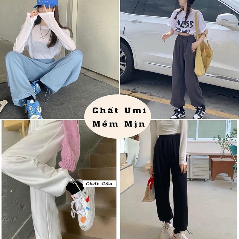 Quần Culottes Chất Umi Chính Phẩm Quần Ống Rộng Có Chốt Gấu Điều Chỉnh Mặc Hàng Xịn Cao Cấp