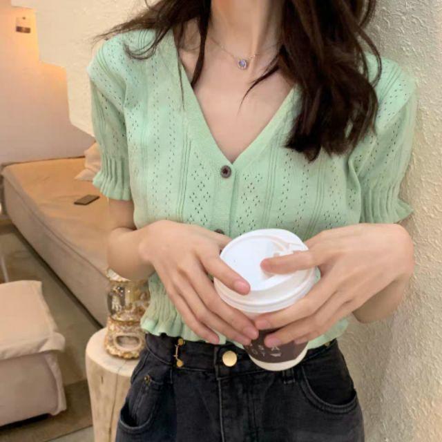 Áo croptop len mỏng hottrend 2020