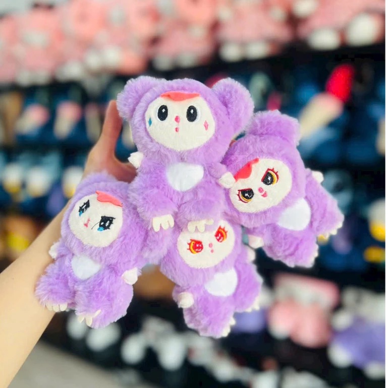 Thú nhồi bông babythree chất lông mịn dễ thương - Size 15cm - Quà tặng móc khoá babythree treo cặp cute