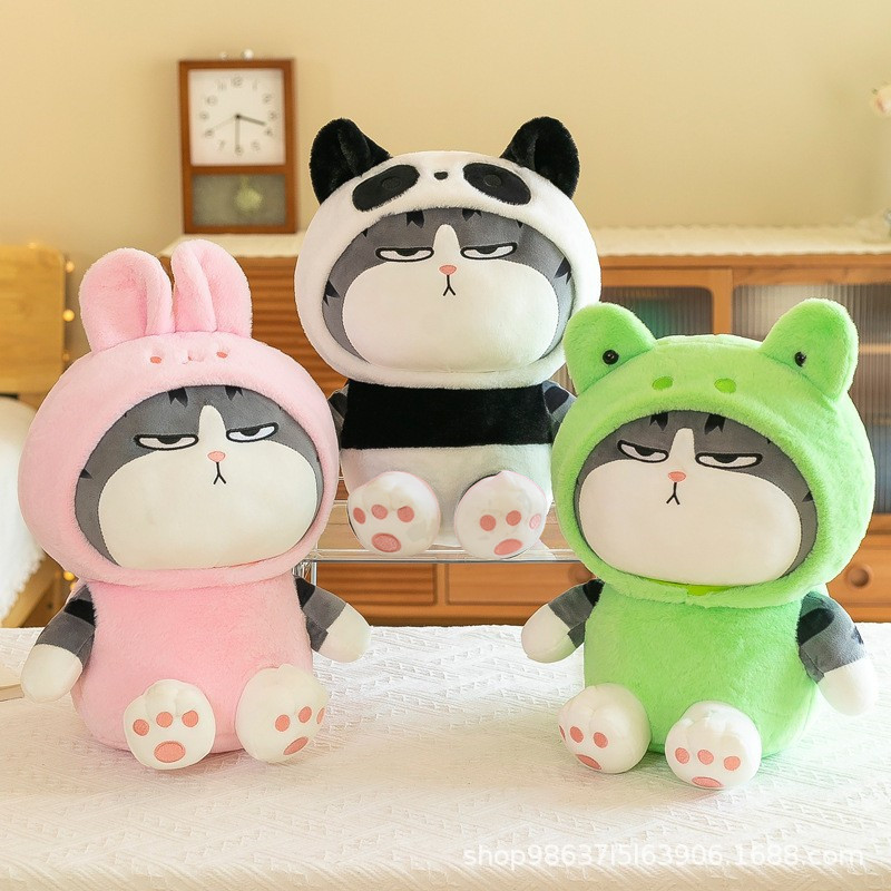 Gấu Bông Mèo Hoàng Thượng Cosplay Thỏ Hồng, Panda, Ếch Xanh, Pikachu, Stitch Siêu Cưng Hàng Xịn Cao Cấp Loại 1, An Toàn Cho Người Sử Dụng