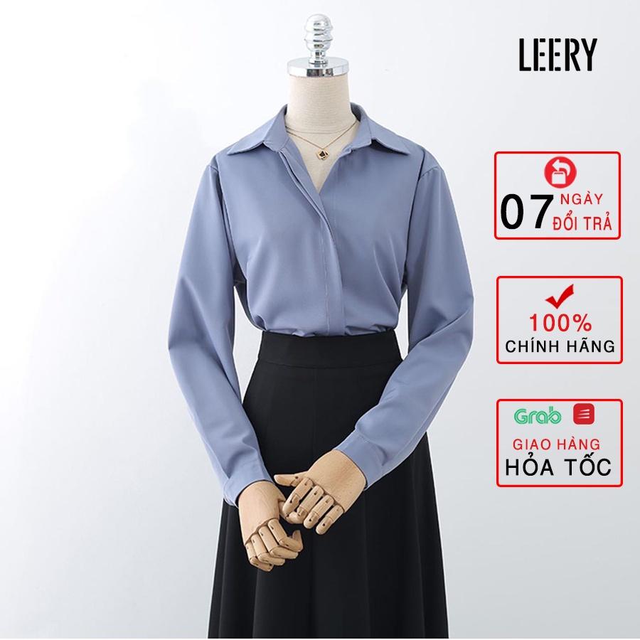 Áo sơ mi công sở nữ dài tay đẹp kiểu Hàn Quốc form rộng chất lụa cao cấp