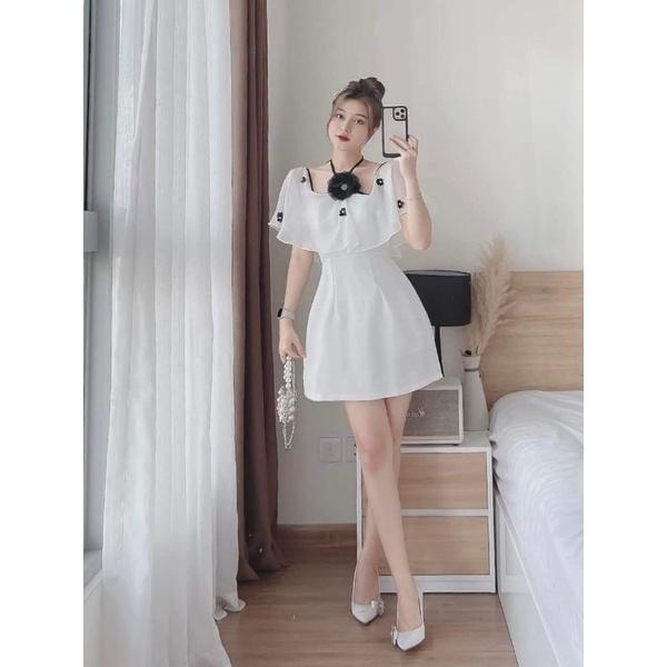 ĐẦM CỔ YẾM VIỀN HOA BÈO NHẸ NHÀNG