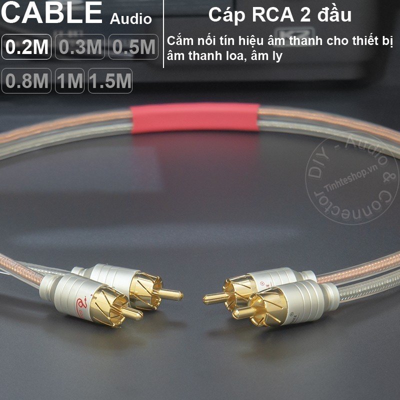 Dây av 2 đầu hoa sen OFC 4N DIY - RCA Audio Cable for Speaker Amplifier