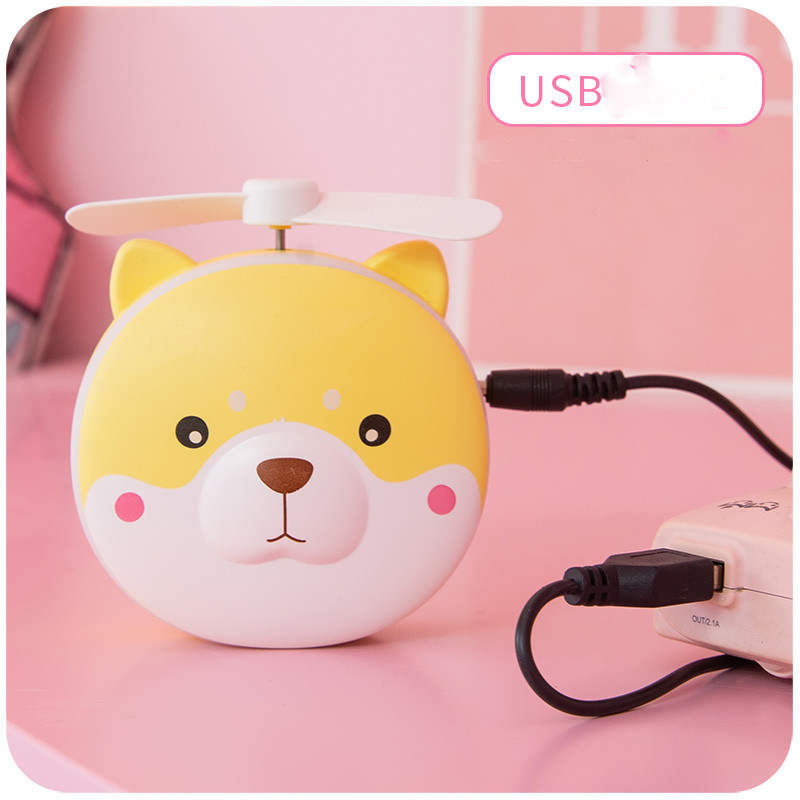 Gương Soi Mini Cầm Tay Hình Thú Cứng Ngỗ Nghĩnh Có Đèn Kèm Quạt Mini Có Cổng Sạc USD Mẫu Ngẫu Nhiên