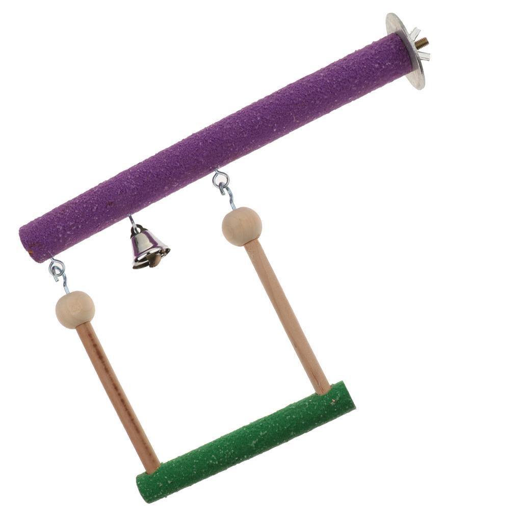 Parrot Bird Wooden Perches Stand Rest Swing for Pet Bird Cage Decoration