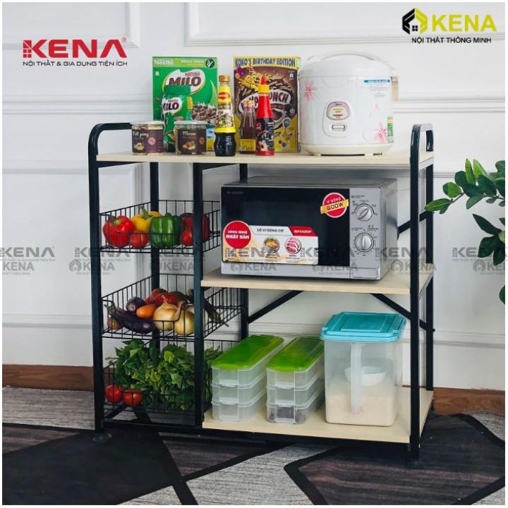 Kệ để lò vi sóng, kệ bếp đa năng KENA phủ sơn tĩnh điện KN 138-3