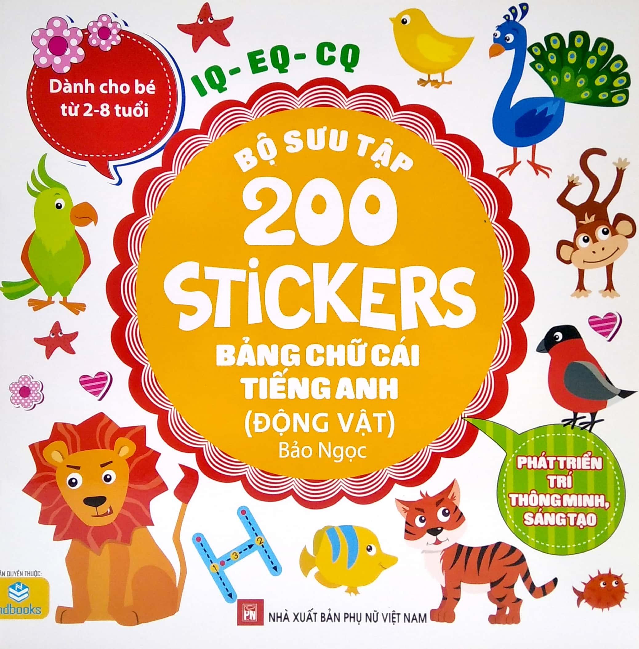 Bộ Sưu Tập 200 Stickers - Bảng Chữ Cái Tiếng Anh (Động Vật)