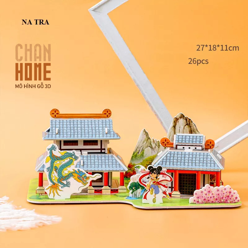 Mô hình lắp ghép giấy 3D kiến trúc Trung Hoa cổ kính, quà tặng lý tưởng cho bé kích thích sự tò mò học hỏi