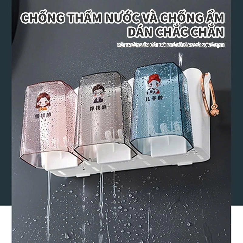 Bộ Nhả Kem Đánh Răng Tự Động Cao Cấp Kèm 4 Cốc – Kệ Để Bàn Chải Gắn Tường - 10