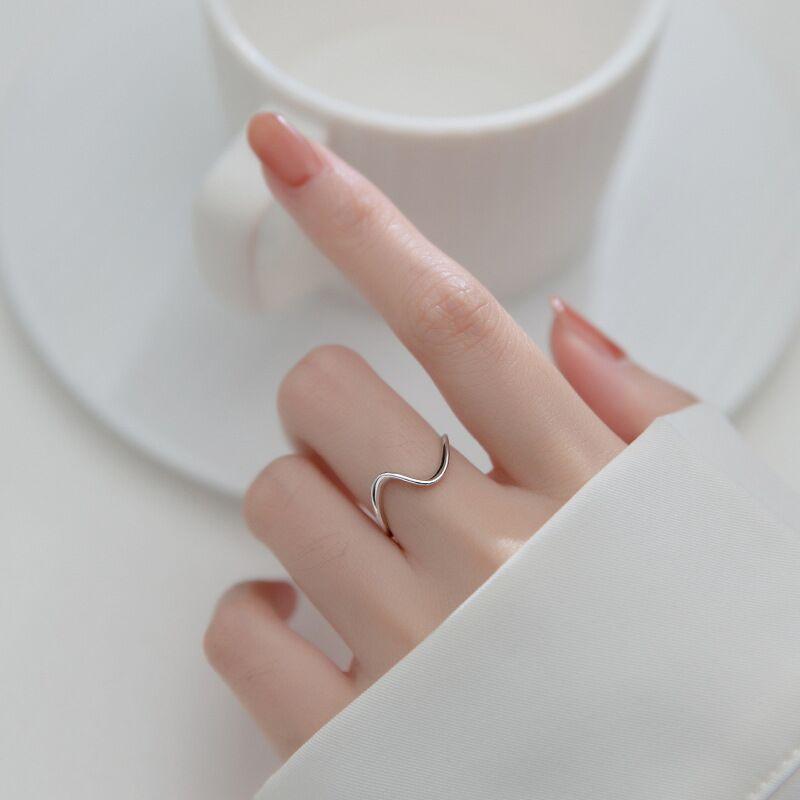 Nhẫn bạc nữ, thiết kế hở hình sóng lượn, thể điều chỉnh sezi ANTA Jewelry - ATJ9011