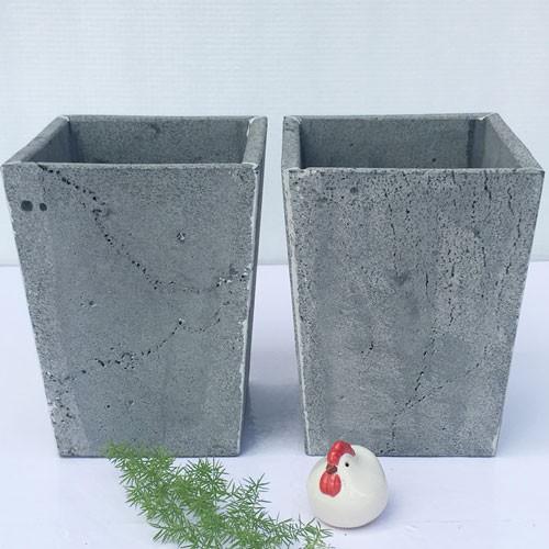 Chậu trồng hoa vuông 15x15cmx cao 20cm handmade đá ong xám